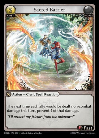 Image for Sacred Barrier (134) (Radiant Origins) - Grand Archive TCG