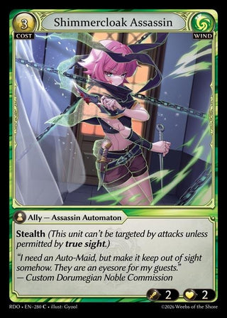 Image for Shimmercloak Assassin (280) (Radiant Origins) - Grand Archive TCG