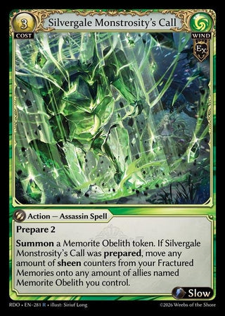 Image for Silvergale Monstrosity's Call (281) (Radiant Origins) - Grand Archive TCG