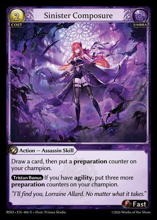 Image for Sinister Composure (406) (Radiant Origins) - Grand Archive TCG