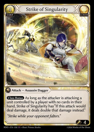 Image for Strike of Singularity (358) (Radiant Origins) - Grand Archive TCG