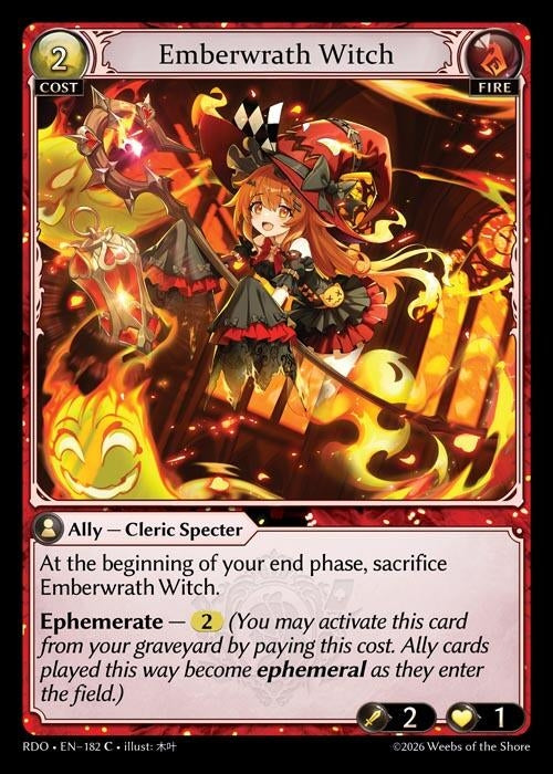 Image for Emberwrath Witch (Curio Foil) (182) (Radiant Origins) - Grand Archive TCG