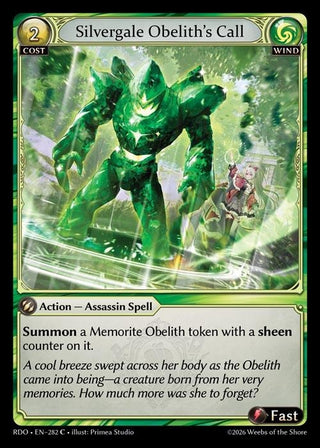 Image for Silvergale Obelith's Call (Curio Foil) (282) (Radiant Origins) - Grand Archive TCG