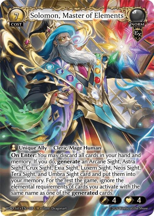 Image for Solomon, Master of Elements (148) (Radiant Origins) - Grand Archive TCG