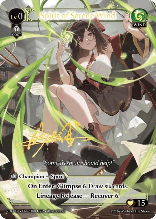 Image for Spirit of Serene Wind (010B) (010B) (Radiant Origins) - Grand Archive TCG