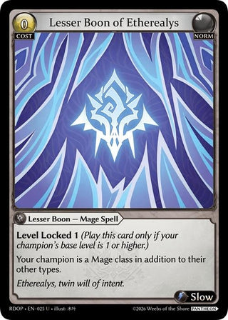 Image for Lesser Boon of Etherealys (025) (Radiant Origins: Pantheon) - Grand Archive TCG