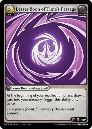 Image for Lesser Boon of Time's Passage (043) (Radiant Origins: Pantheon) - Grand Archive TCG
