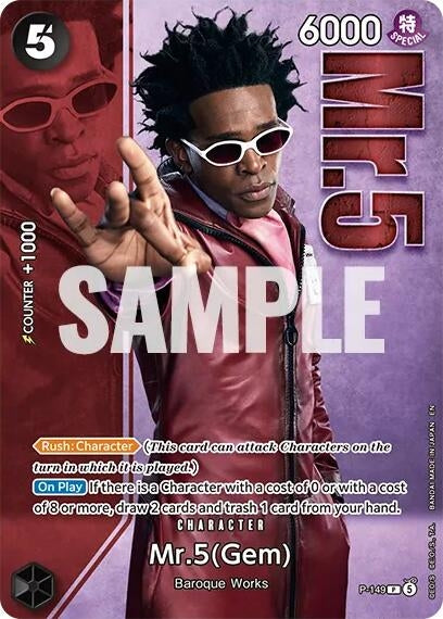 Image for Mr.5 (Gem) - P-149 (Premium Card Collection -Live Action Edition Vol.2 Baroque Works-) (P-149) (One Piece Promotion Cards) - One Piece Card Game