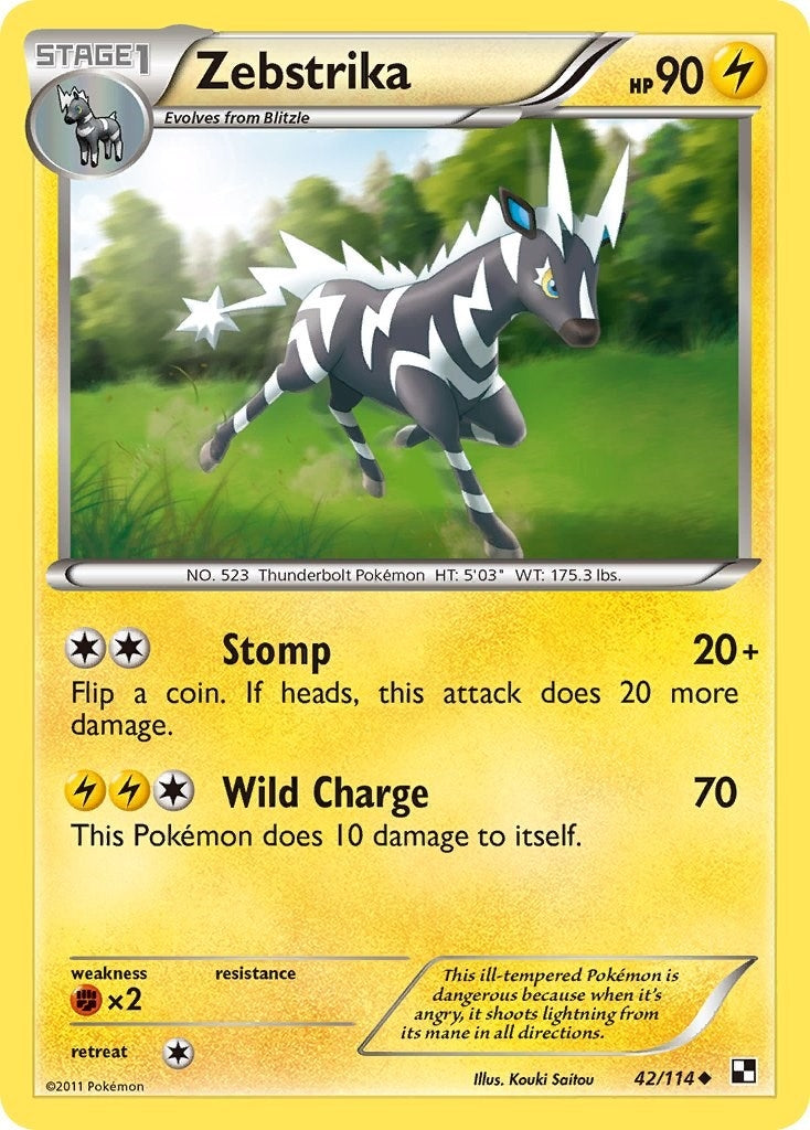 Image for Zebstrika (42) (42/114) (Black and White) - Pokemon