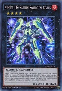 Number 105: Battlin’ Boxer Star Cestus (14028) (MP14) - YuGiOh Single