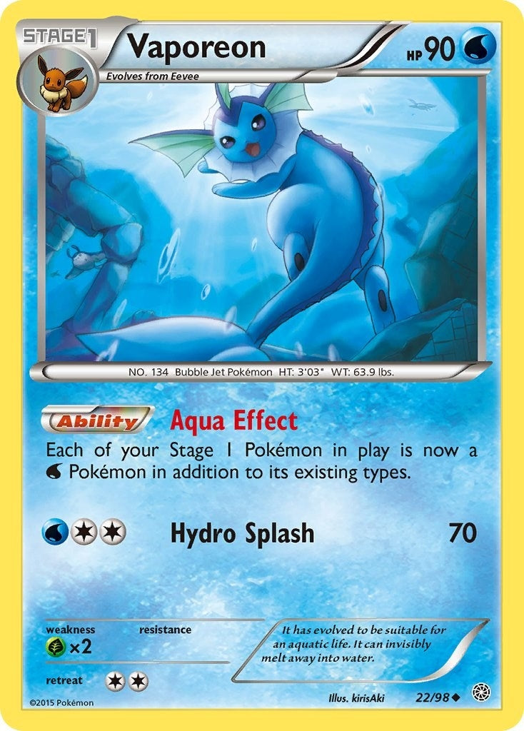 Image for Vaporeon (22/98) (XY - Ancient Origins) - Pokemon