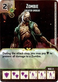 Zombie - Greater Undead (92) - Dice Masters Single