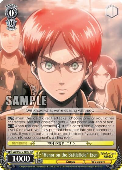 ’Honor on the Battlefield’ Eren (3502) [AOT/S35] - Weiss Schwarz Single