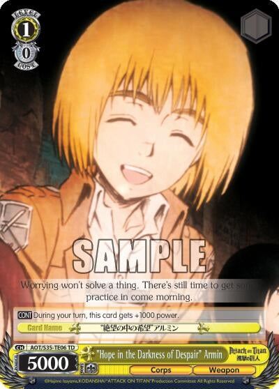 ’Hope in the Darkness of Despair’ Armin (3506) [AOT/S35] - Weiss Schwarz Single
