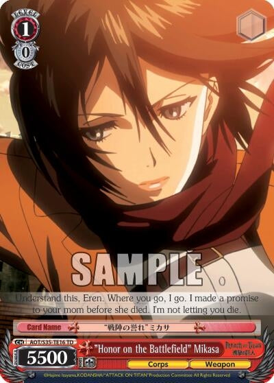 ’Honor on the Battlefield’ Mikasa (3516) [AOT/S35] - Weiss Schwarz Single