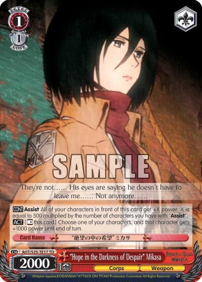 ’Hope in the Darkness of Despair’ Mikasa (3517) [AOT/S35] - Weiss Schwarz Single