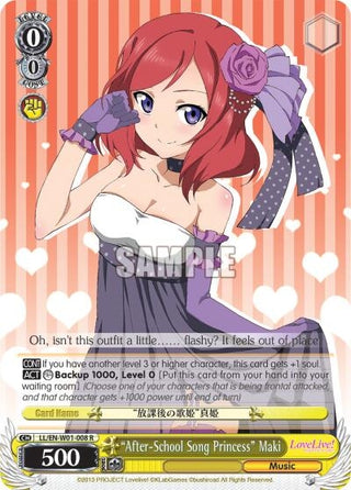 ’After-School Song Princess’ Maki (1008) [LL/EN-W01] - Weiss Schwarz Single