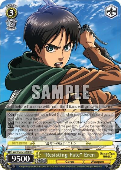 ’Resisting Fate’ Eren (35003) [AOT/S35] - Weiss Schwarz Single