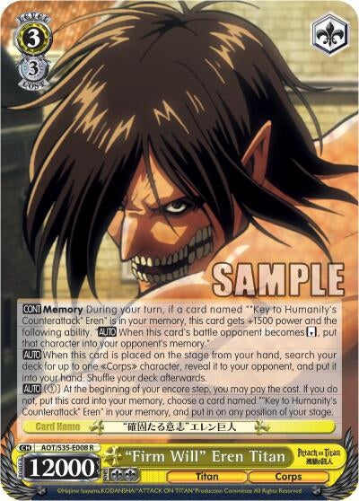 ’Firm Will’ Eren Titan (35008) [AOT/S35] - Weiss Schwarz Single