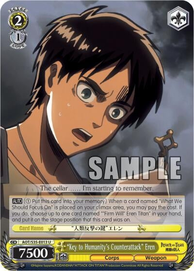 ’Key to Humanity’s Counterattack’ Eren (35013) [AOT/S35] - Weiss Schwarz Single