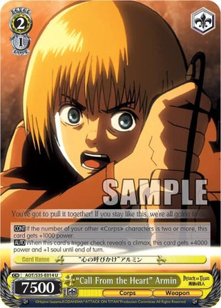 ’Call From the Heart’ Armin (35014) [AOT/S35] - Weiss Schwarz Single