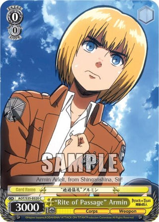 ’Rite of Passage’ Armin (35020) [AOT/S35] - Weiss Schwarz Single
