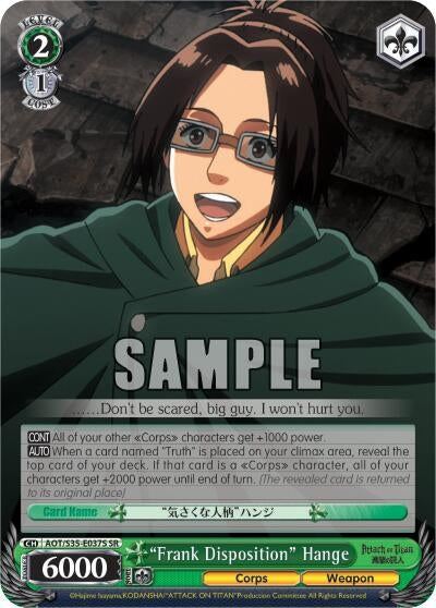 ’Frank Disposition’ Hange (SR) (35037) [AOT/S35] - Weiss Schwarz Single