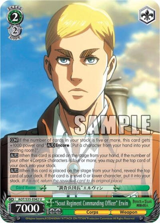 ’Scout Regiment Commanding Officer’ Erwin (35042) [AOT/S35] - Weiss Schwarz Single