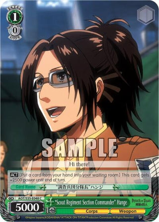 ’Scout Regiment Section Commander’ Hange (35048) [AOT/S35] - Weiss Schwarz Single