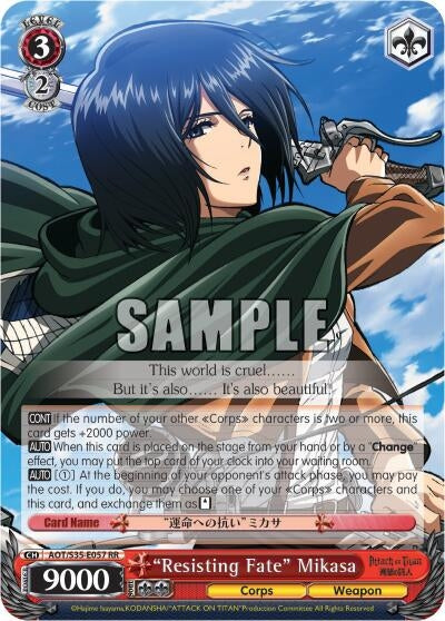 ’Resisting Fate’ Mikasa (35057) [AOT/S35] - Weiss Schwarz Single