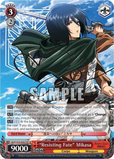 ’Resisting Fate’ Mikasa (SP) (35057) [AOT/S35] - Weiss Schwarz Single