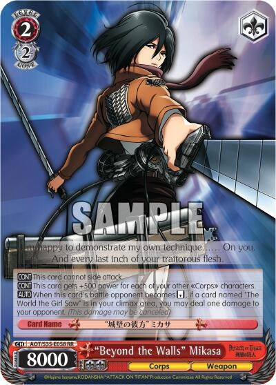 ’Beyond the Walls’ Mikasa (35058) [AOT/S35] - Weiss Schwarz Single