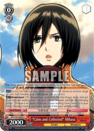 ’Calm and Collected’ Mikasa (35064) [AOT/S35] - Weiss Schwarz Single