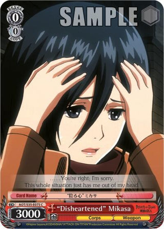 ’Disheartened’ Mikasa (35075) [AOT/S35] - Weiss Schwarz Single
