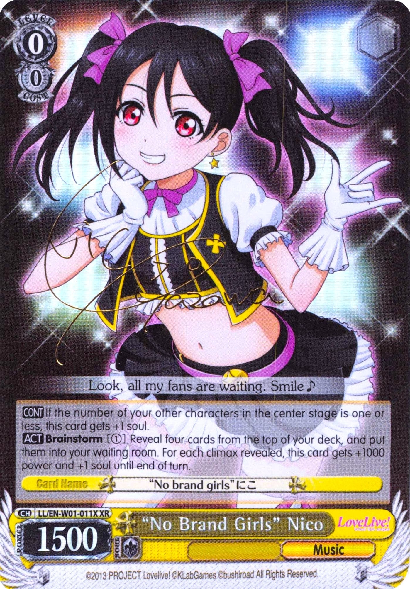 ’No Brand Girls’ Nico (XR) (1011) [LL/EN-W01] - Weiss Schwarz Single