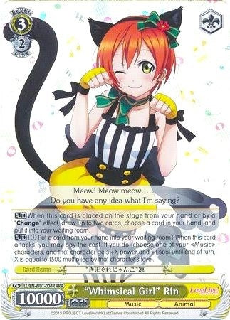’Whimsical Girl’ Rin (RRR) (1004) [LL/EN-W01] - Weiss Schwarz Single