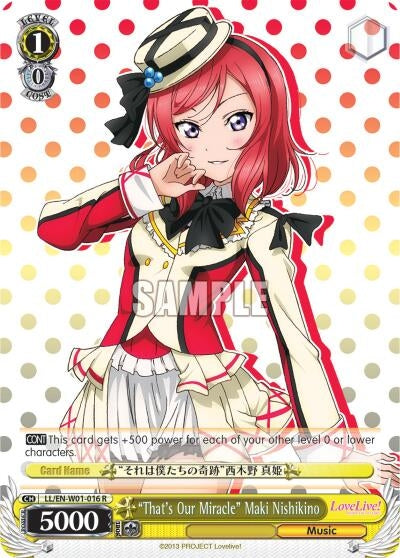 ’That’s Our Miracle’ Maki Nishikino (1016) [LL/EN-W01] - Weiss Schwarz Single