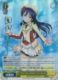 ’That’s Our Miracle’ Umi Sonoda (SP) (1020) [LL/EN-W01] - Weiss Schwarz Single