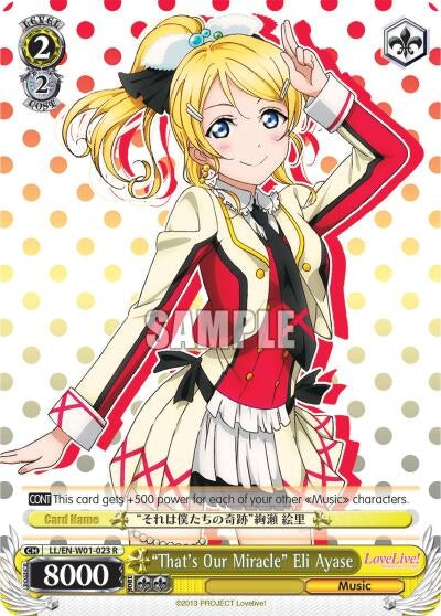 ’That’s Our Miracle’ Eli Ayase (1023) [LL/EN-W01] - Weiss Schwarz Single