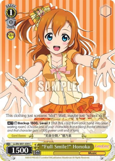 ’Full Smile!’ Honoka (1039) [LL/EN-W01] - Weiss Schwarz Single