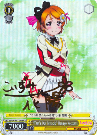 ’That’s Our Miracle’ Hanayo Koizumi (SP) (1041) [LL/EN-W01] - Weiss Schwarz Single