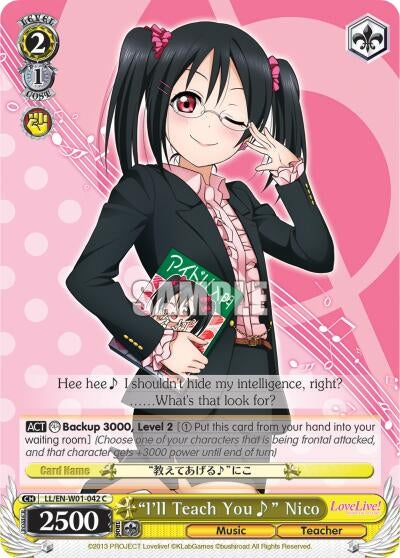 ’I’ll Teach You~’ Nico (1042) [LL/EN-W01] - Weiss Schwarz Single