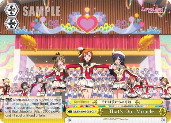 That’s Our Miracle (1052) [LL/EN-W01] - Weiss Schwarz Single