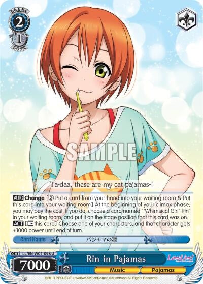 Rin in Pajamas (1098) [LL/EN-W01] - Weiss Schwarz Single