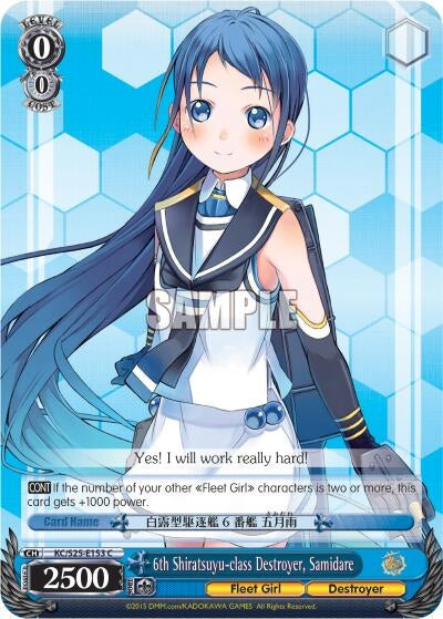 6th Shiratsuyu-class Destroyer Samidare (25153) [KC/S25] - Weiss Schwarz Single