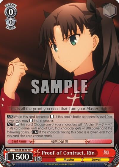 Proof of Contract Rin (TD) (3409) [FS/S34] - Weiss Schwarz Single