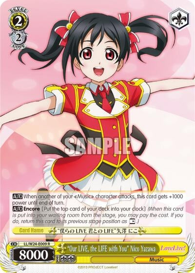 ’Our LIVE the LIFE with You’ Nico Yazawa (24009) [LL/W24] - Weiss Schwarz Single
