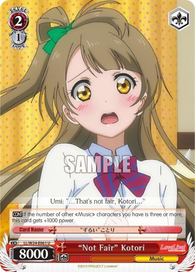’Not Fair’ Kotori (24061) [LL/W24] - Weiss Schwarz Single