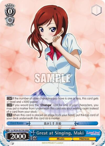 Great at Singing Maki (RRR) (24079) [LL/W24] - Weiss Schwarz Single