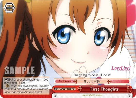 First Thoughts (TD) (2408) [LL/W24] - Weiss Schwarz Single
